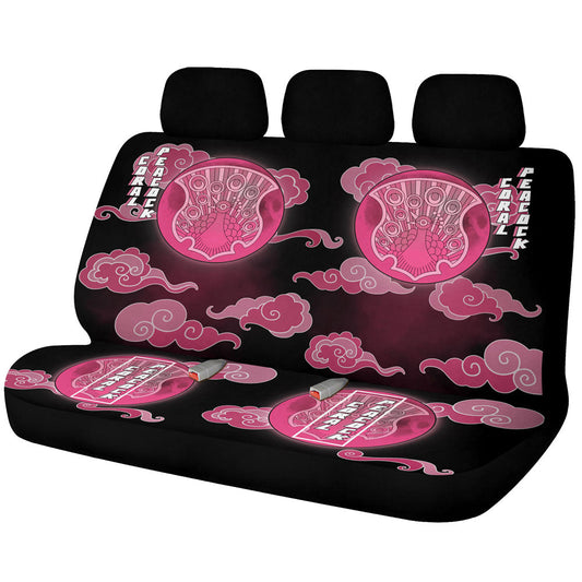 Coral Peacock Car Back Seat Covers Custom Black Clover Anime Car Accessories - Gearcarcover - 1