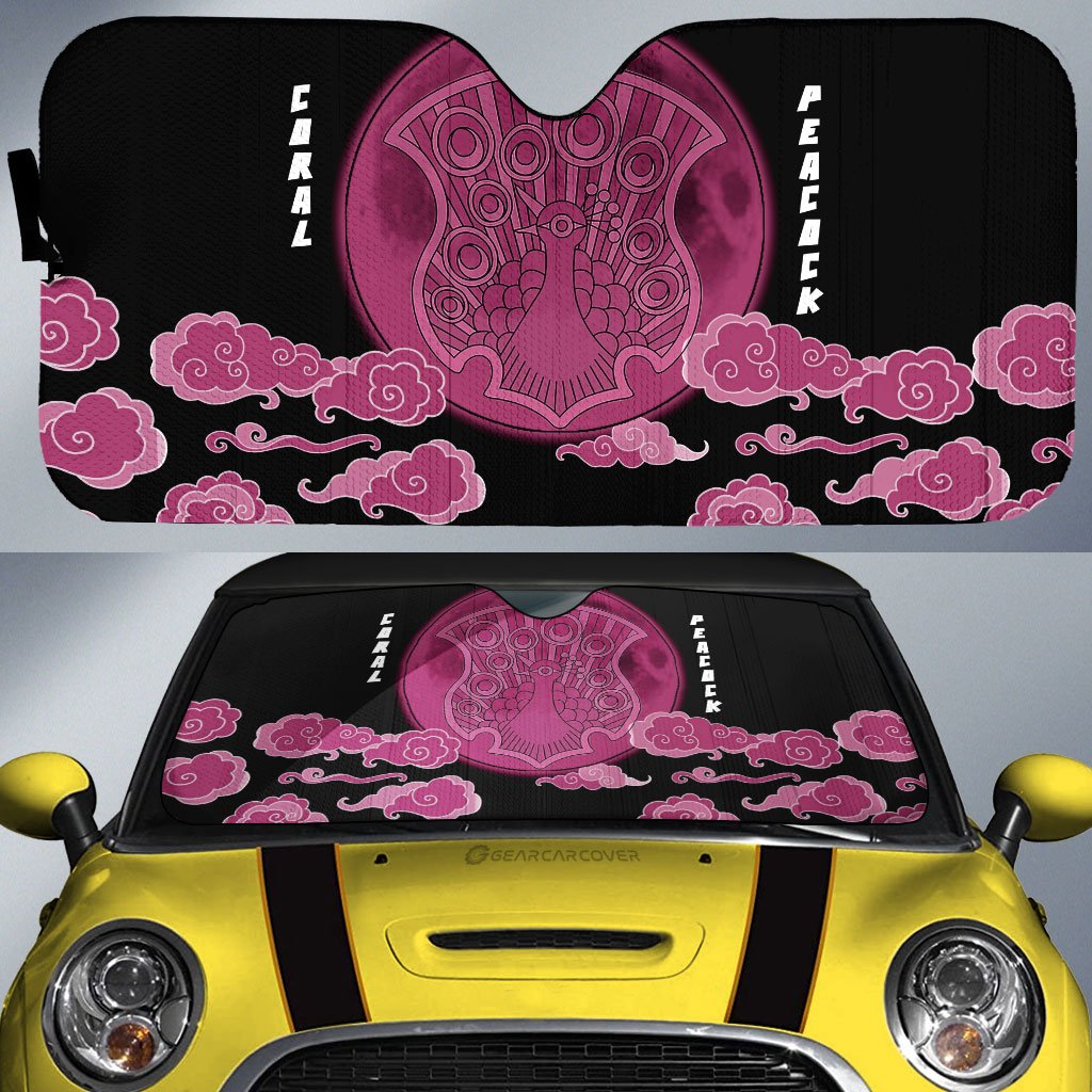 Coral Peacock Car Sunshade Custom Black Clover Anime Car Accessories - Gearcarcover - 1