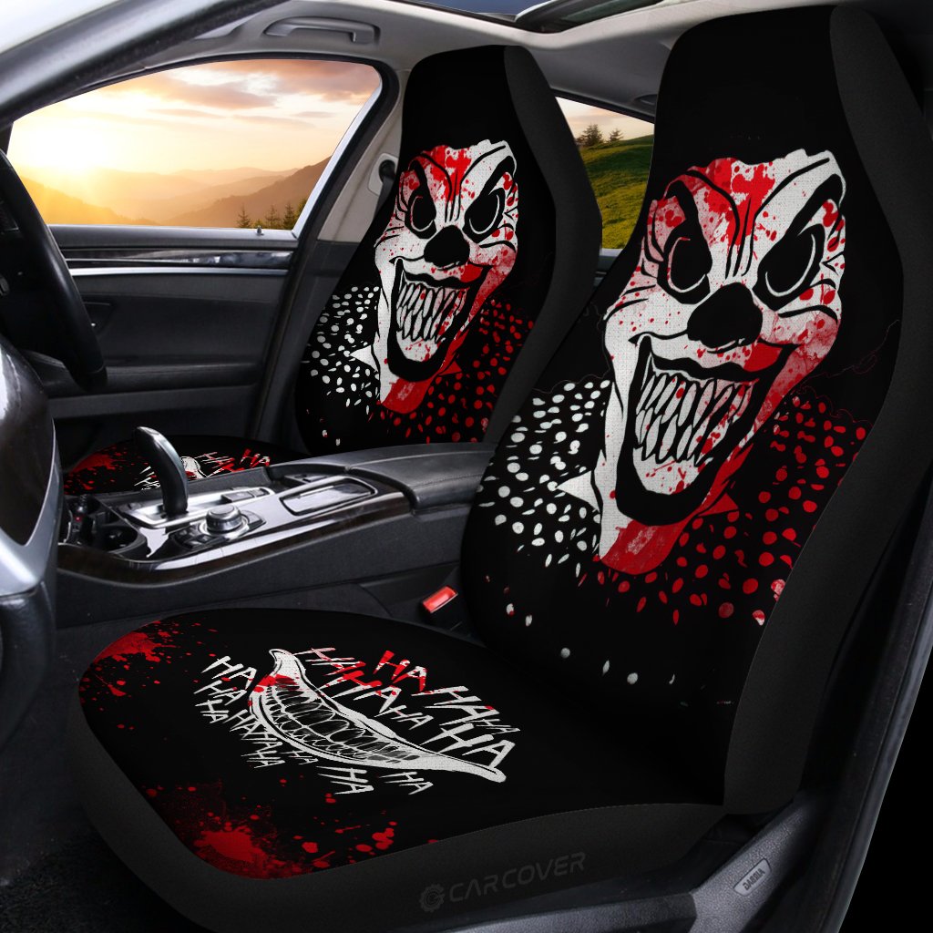 Creepy Evil Clown Face Car Seat Covers Custom Car Accessories Halloween - Gearcarcover - 2