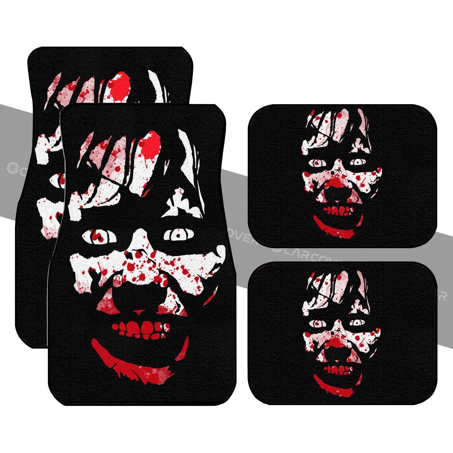 Creepy Face Car Floor Mats Custom Car Interior Accessories Halloween - Gearcarcover - 1