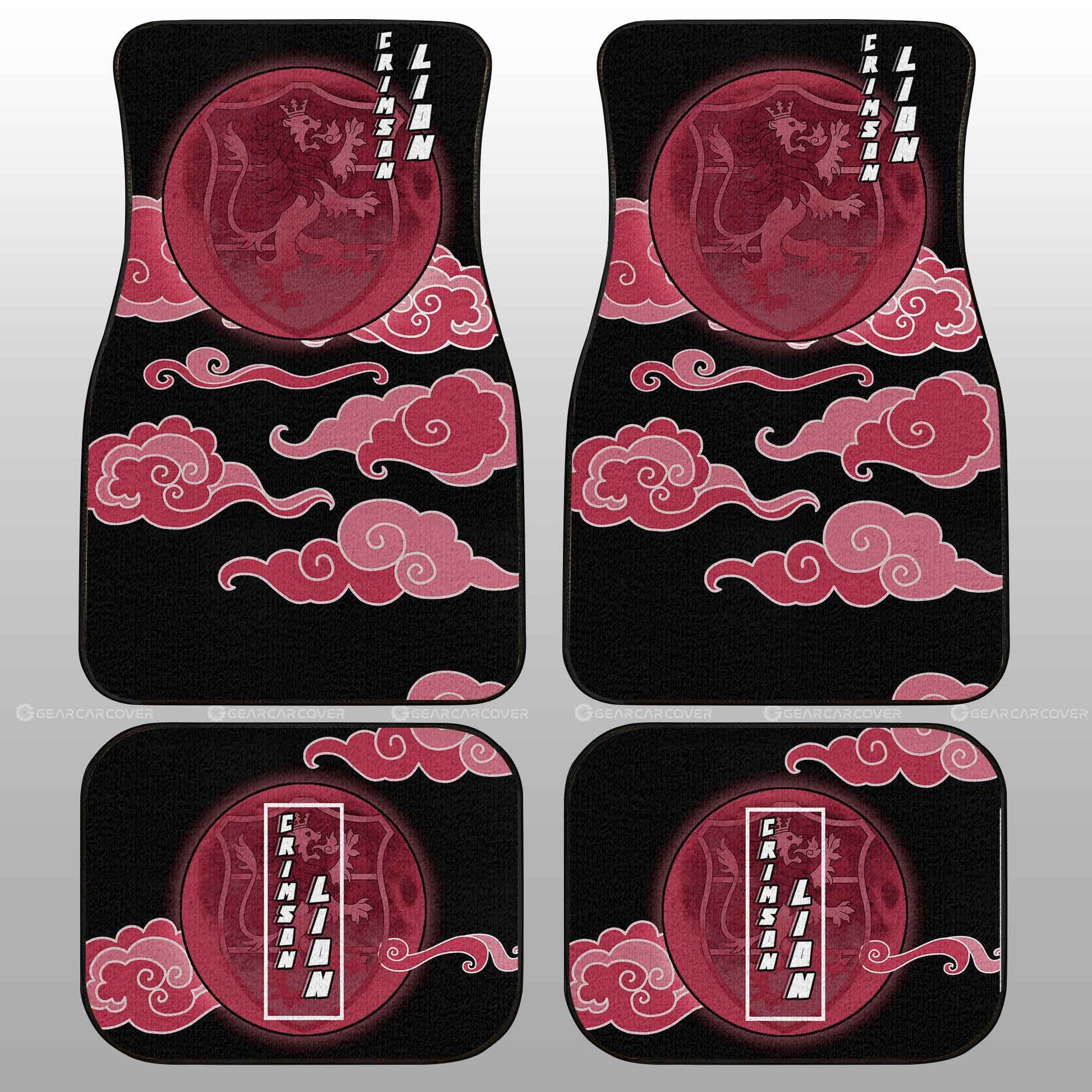 Crimson Lion Car Floor Mats Custom Anime Black Clover Car Interior Accessories - Gearcarcover - 2