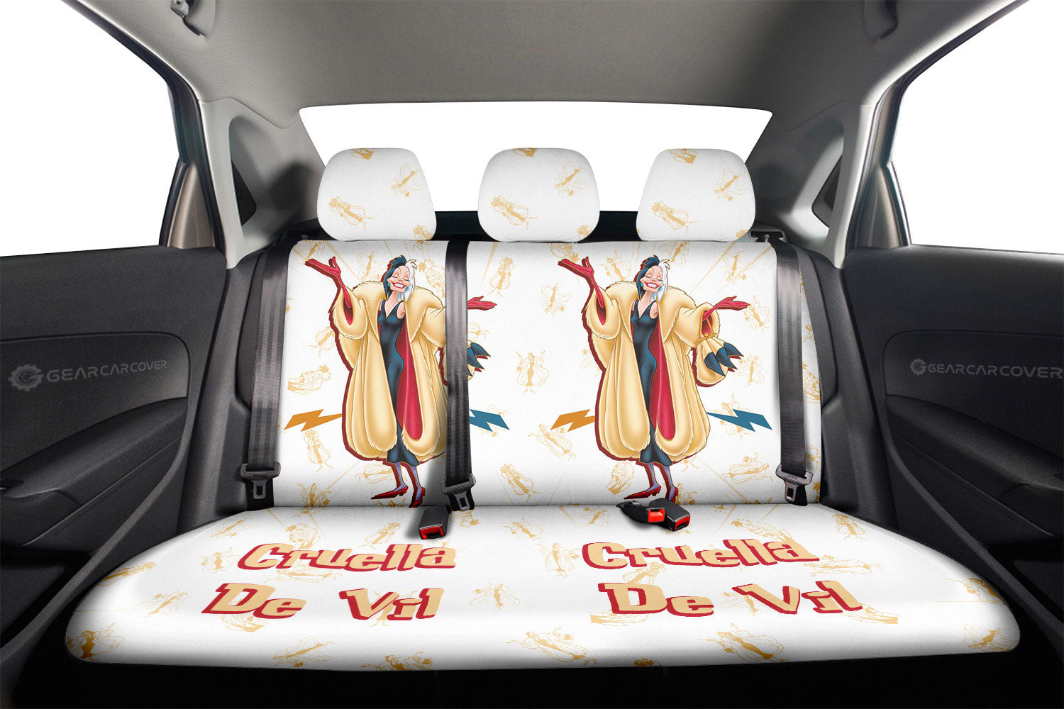 Cruella De Vil Car Back Seat Cover Custom Cartoon Car Accessories - Gearcarcover - 2