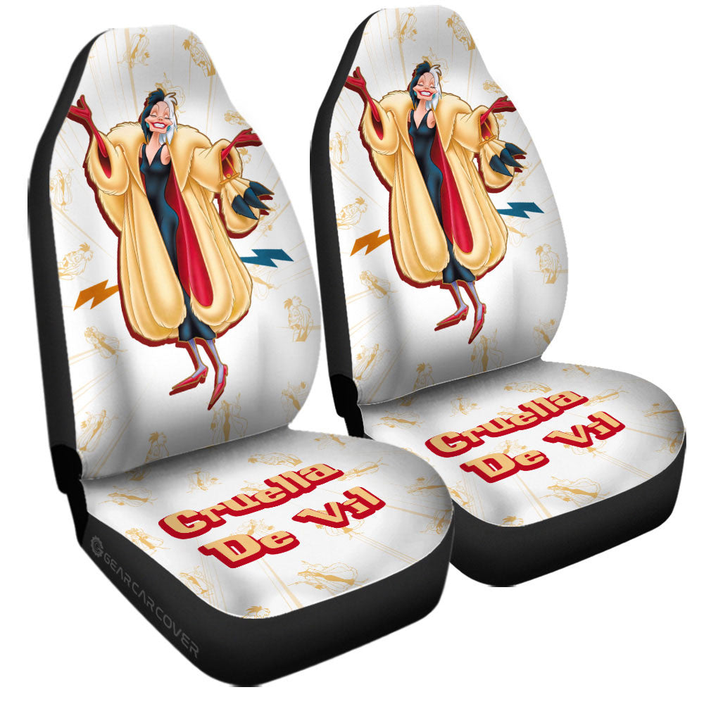 Cruella De Vil Car Seat Covers Custom Cartoon Car Accessories - Gearcarcover - 3