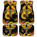 Custom Name Nurse Car Floor Mats Custom Sunflower Car Accessories - Gearcarcover - 5