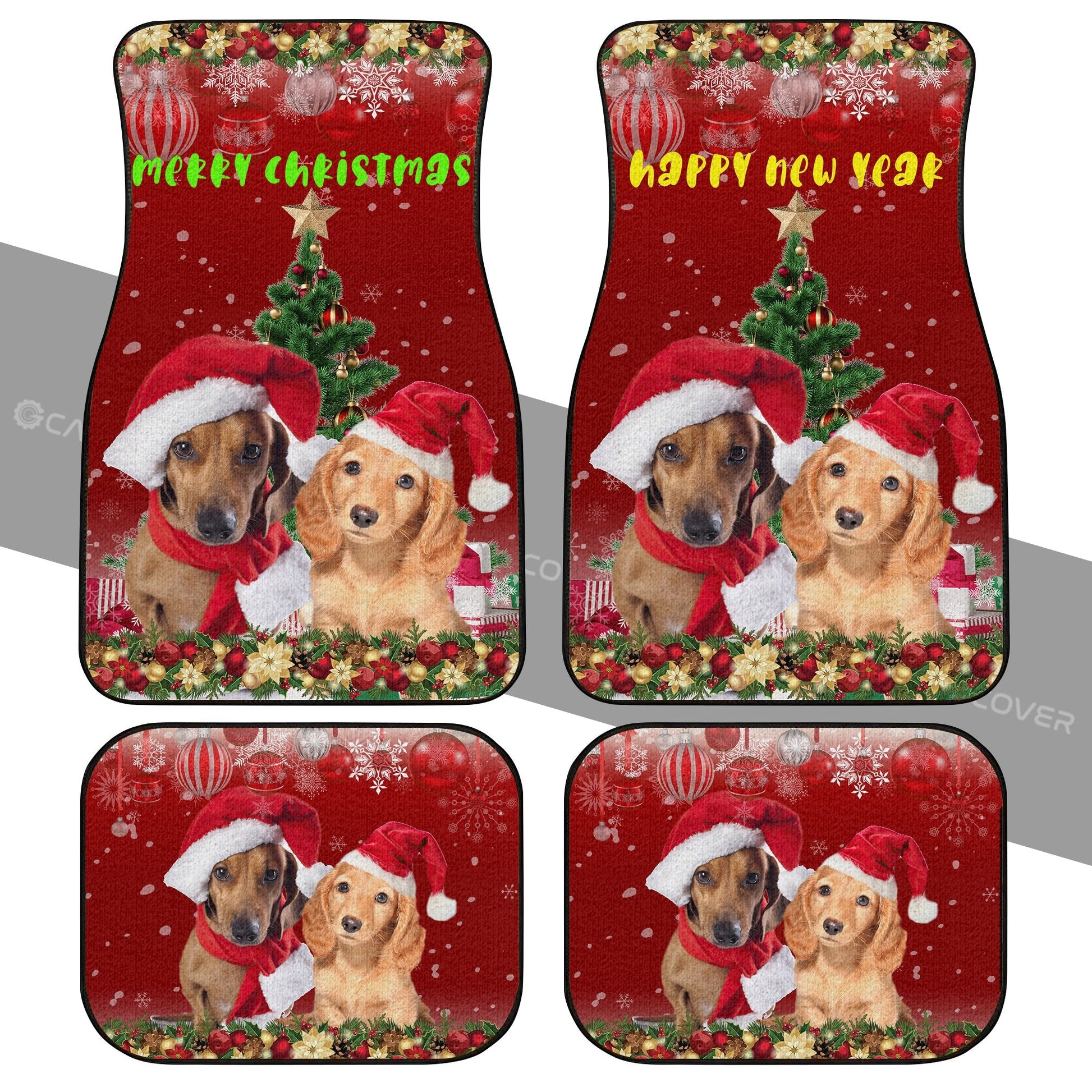 Cute Dachshunds Car Floor Mats Custom Car Interior Accessories Christmas - Gearcarcover - 2
