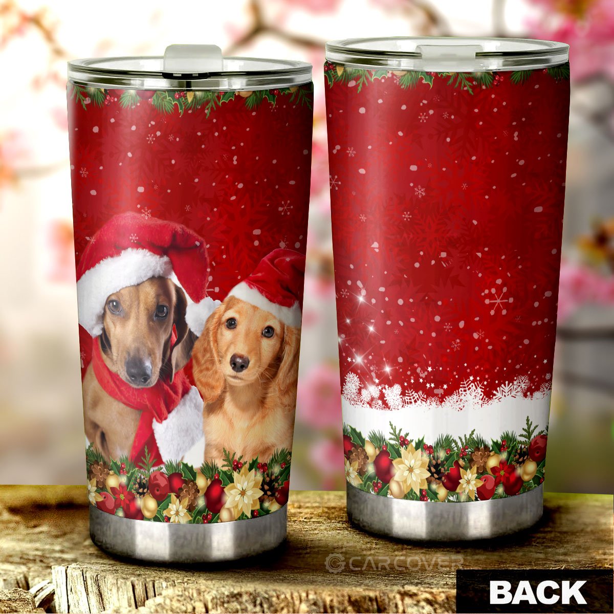 Cute Dachshunds Tumbler Cup Custom Car Interior Accessories Christmas - Gearcarcover - 4