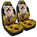 Cute Sunflower Corgi Car Seat Covers Custom Car Accessories For Corgi Onwers - Gearcarcover - 3