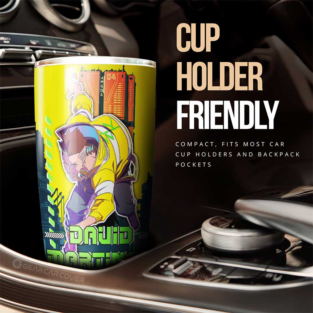 Cyberpunk Edgerunners David Martinez Stainless Steel Tumbler Cup Custom - Gearcarcover - 2