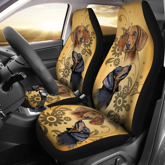 Dachshund Car Seat Covers Custom Vintage Dog Car Interior Accessories - Gearcarcover - 2