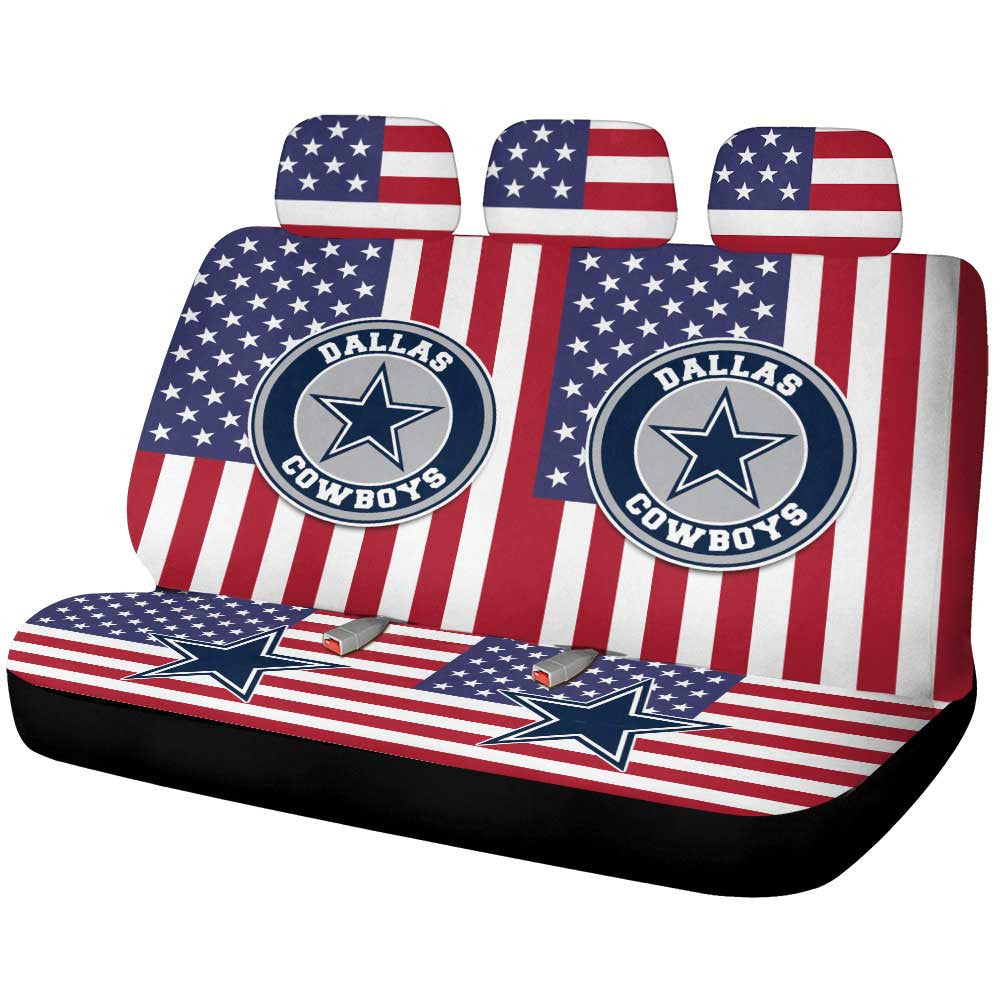 Dallas Cowboys Car Back Seat Cover Custom US Flag Style