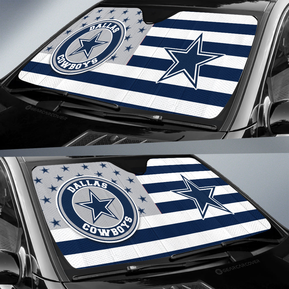 Dallas Cowboys Car Sunshade Custom US Flag Style - Gearcarcover - 2