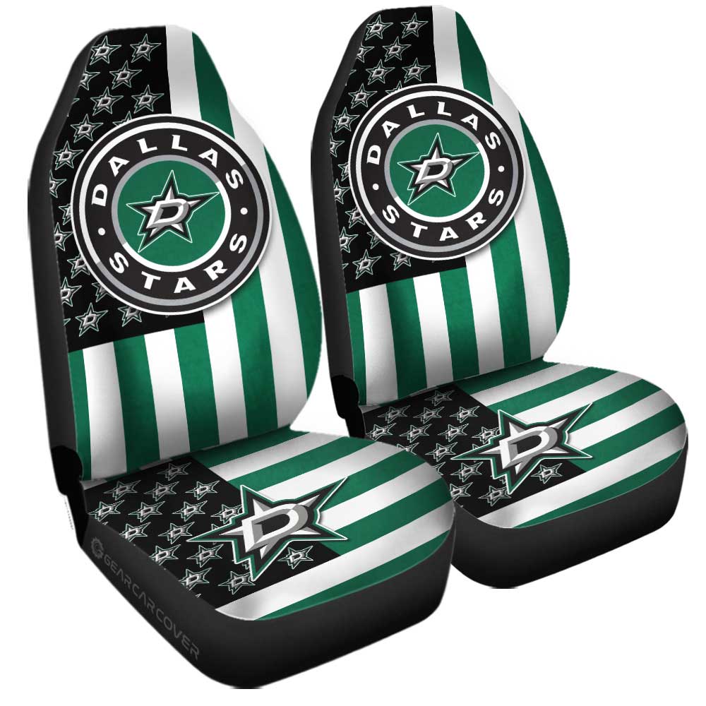 Dallas Stars Car Seat Covers Custom US Flag Style - Gearcarcover - 3