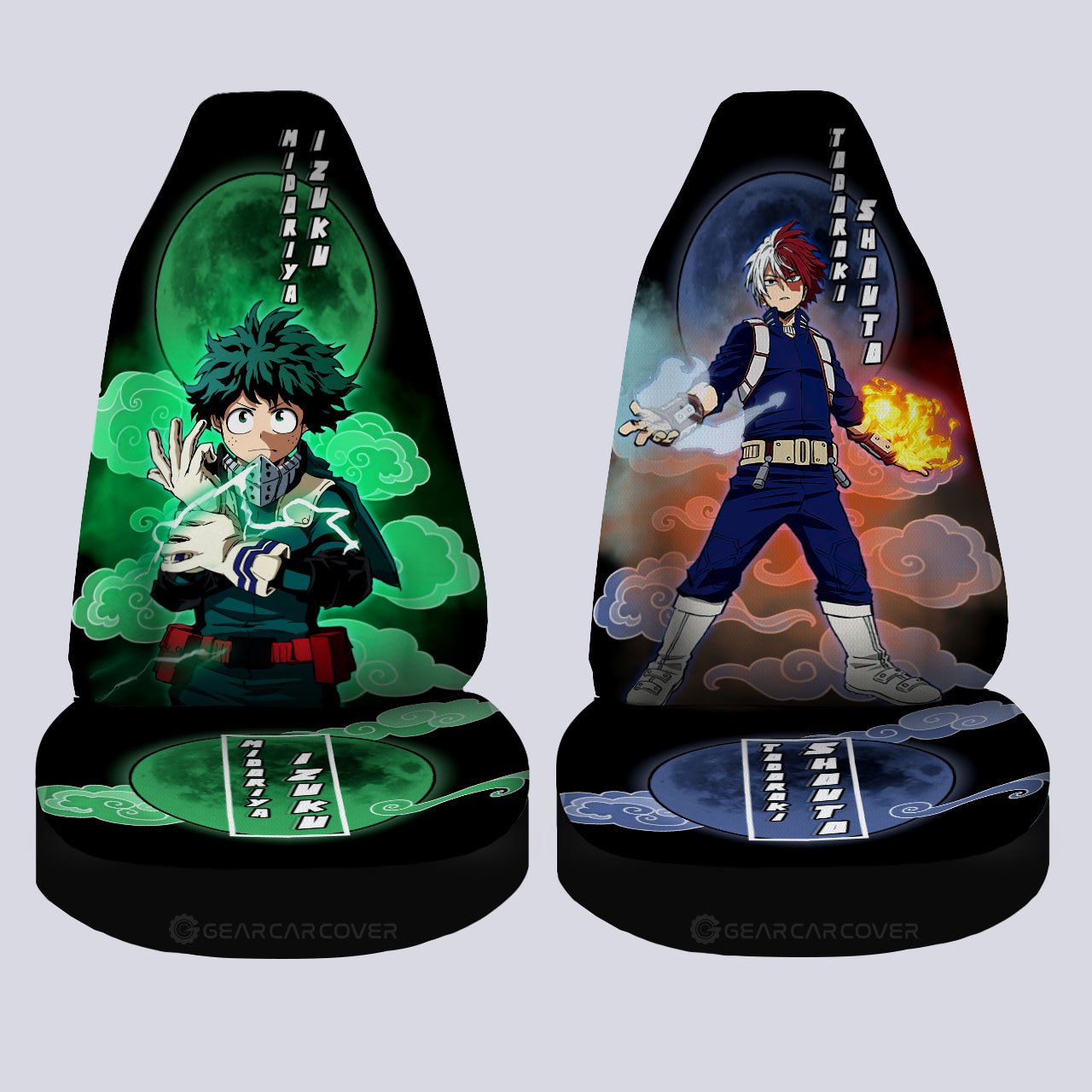 Deku And Shouto Car Seat Covers Custom My Hero Academia Anime Car Accessories - Gearcarcover - 4