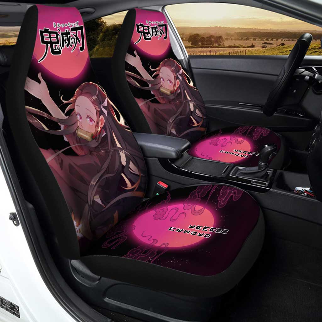 Demon Slayer Nezuko Car Seat Covers Custom Moonlight Anime Car Accessories - Gearcarcover - 1