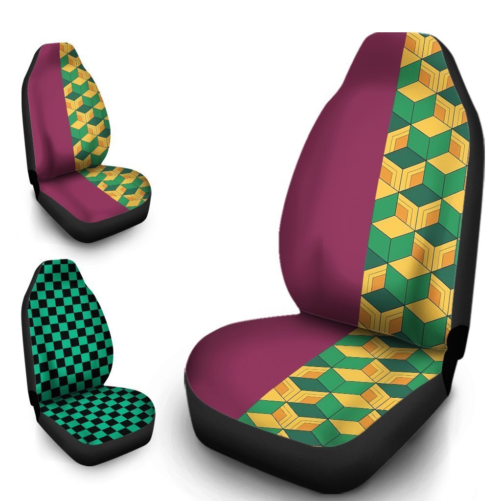 Demon Slayer Tanjiro And Giyuu Car Seat Covers Custom Uniform Anime Car Accessories - Gearcarcover - 4