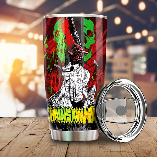 Denji Tumbler Cup Custom Chainsaw Man Anime Car Interior Accessories - Gearcarcover - 1