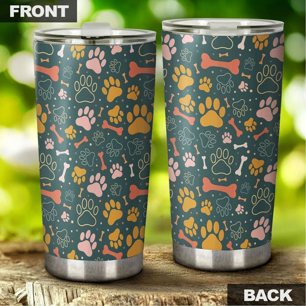Dog Paws Tumbler Stainless Steel Vacuum Insulated 20oz - Gearcarcover - 4