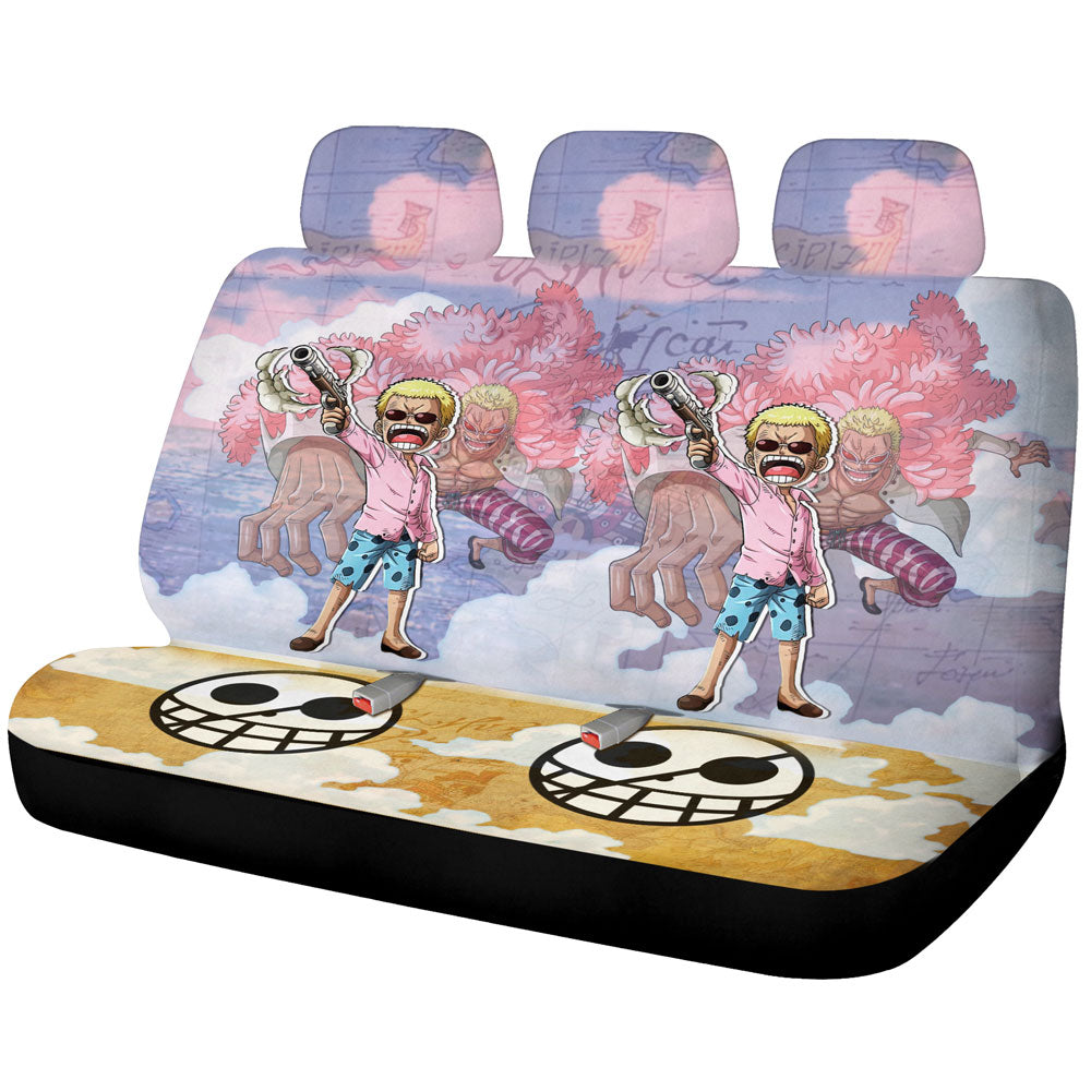 Donquixote Doflamingo Car Back Seat Covers Custom One Piece Map Anime Car Accessories - Gearcarcover - 1