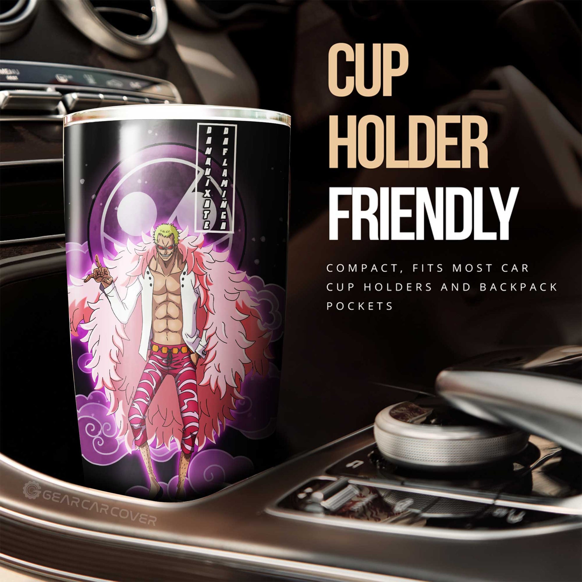 Donquixote Doflamingo Tumbler Cup Custom One Piece Anime Car Accessories For Anime Fans - Gearcarcover - 2
