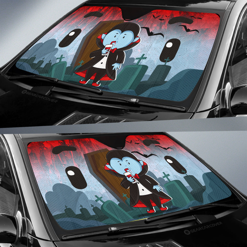 Dracula Car Sunshade Custom Halloween Characters Car Interior Accessories - Gearcarcover - 3