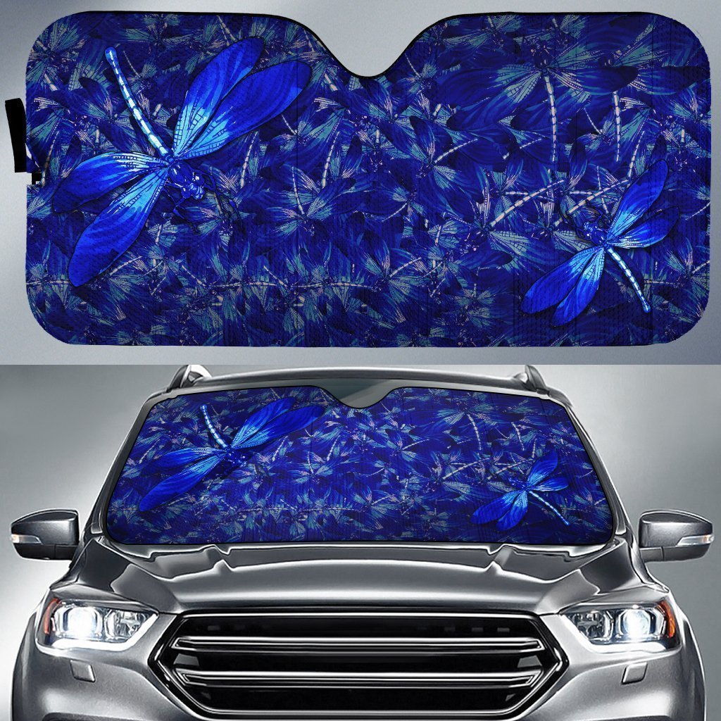 Dragonfly Car Sunshade Custom Blue Car Accessories