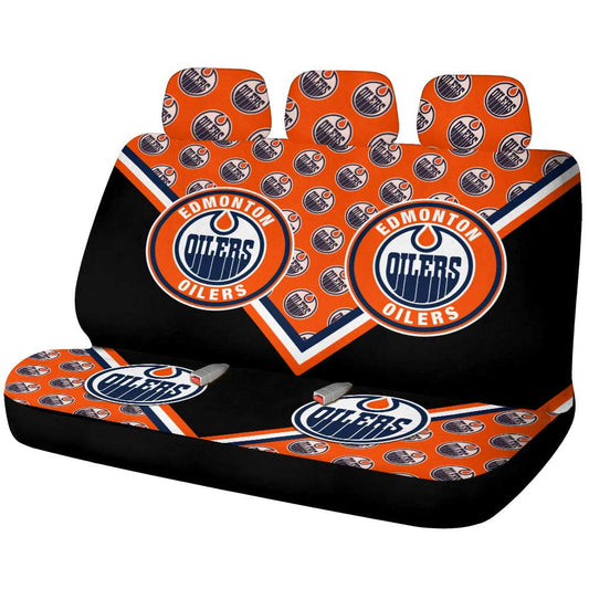 Edmonton Oilers Car Back Seat Cover Custom Car Accessories For Fans - Gearcarcover - 1