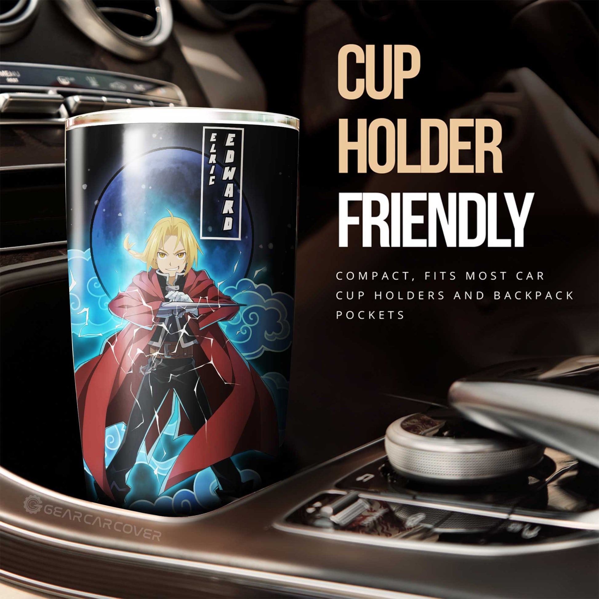 Elric Edward Tumbler Cup Custom Fullmetal Alchemist Anime Car Interior Accessories - Gearcarcover - 2