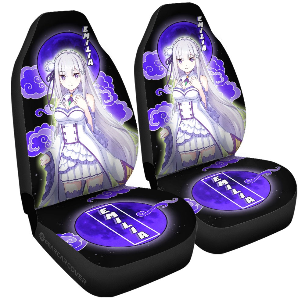 Emilia Car Seat Covers Custom Re:Zero Anime Car Accessoriess - Gearcarcover - 3
