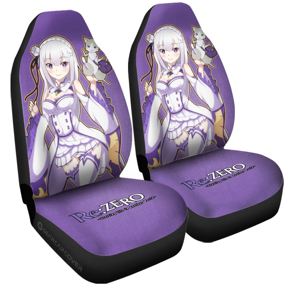 Emilia Car Seat Covers Custom Re:Zero Anime - Gearcarcover - 3