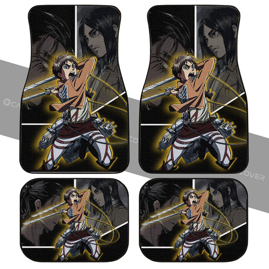Eren Jeager Car Floor Mats Custom Anime Attack On Titan Car Interior Accessories - Gearcarcover - 1