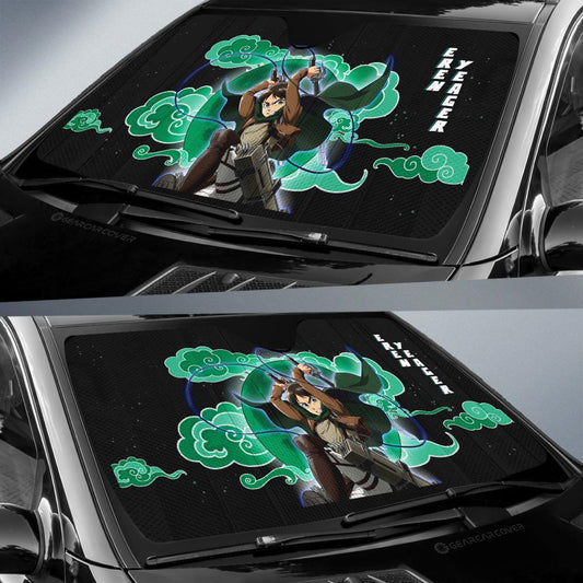 Eren Yeager Car Sunshade Custom Attack On Titan Anime - Gearcarcover - 2