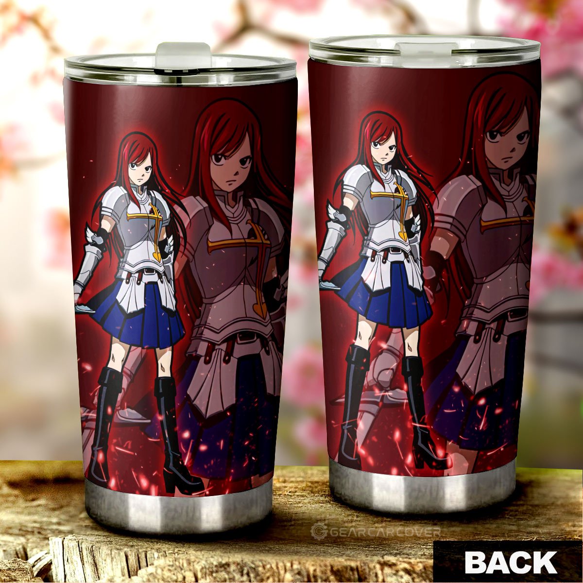 Erza Scarlet Tumbler Cup Custom Fairy Tail Anime Car Accessories - Gearcarcover - 3