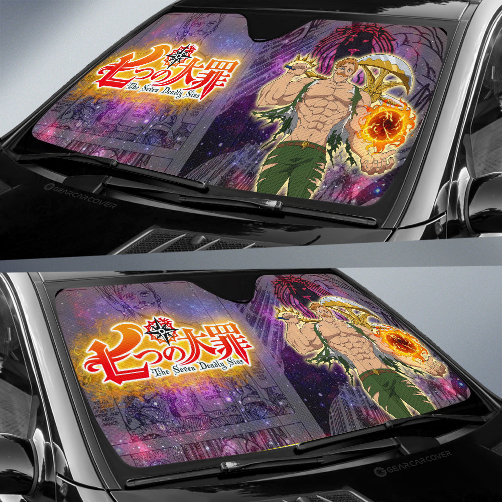Escanor Car Sunshade Custom Seven Deadly Sins Anime Manga Galaxy Style - Gearcarcover - 2