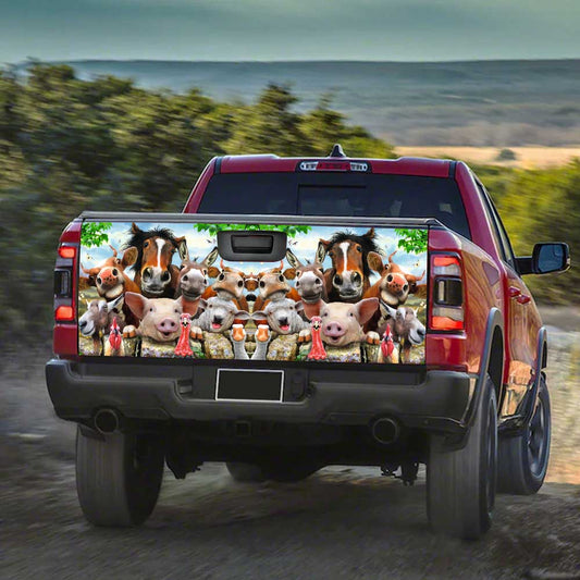 Farm Animals Truck Tailgate Decal Custom Farmer Car Accessories - Gearcarcover - 2