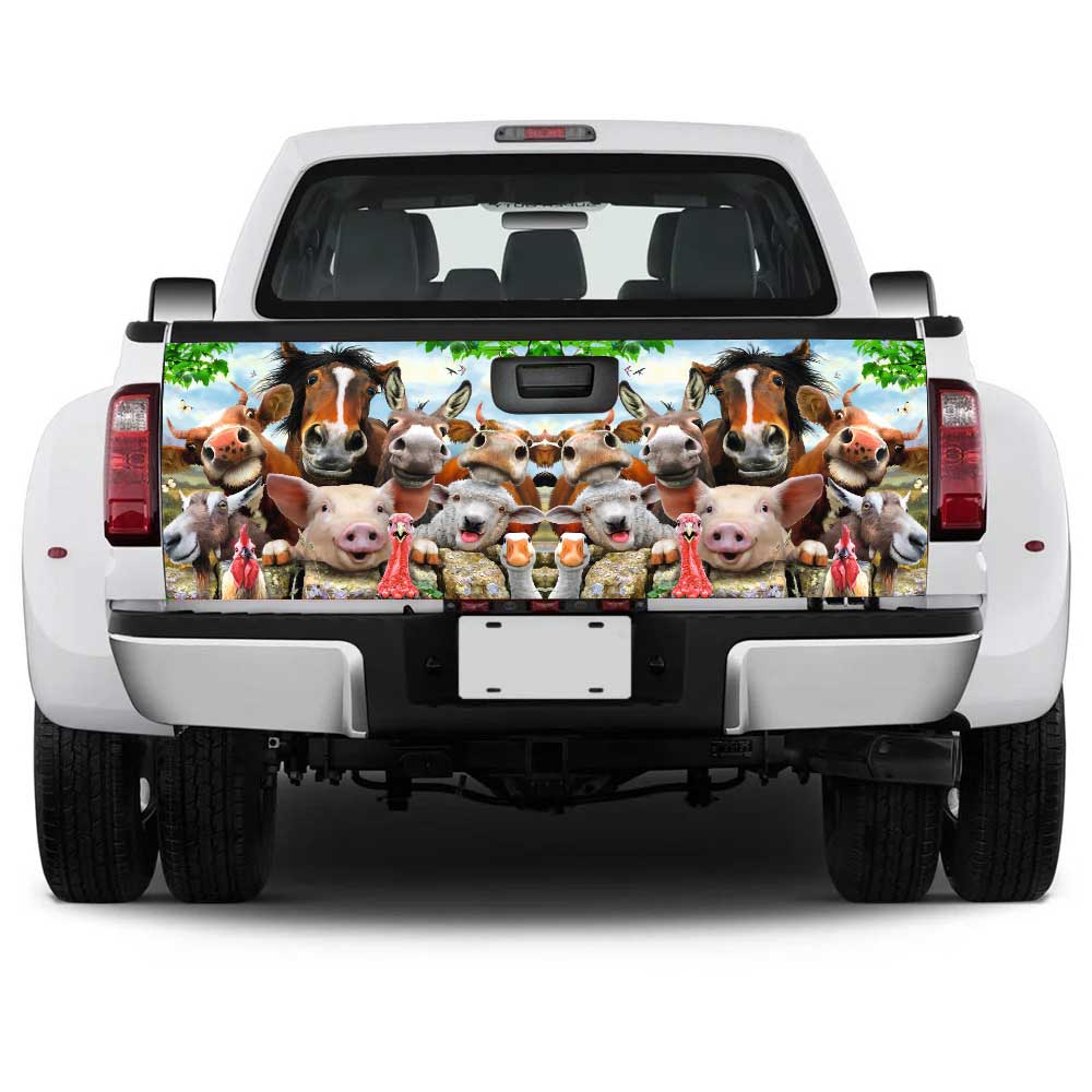 Farm Animals Truck Tailgate Decal Custom Farmer Car Accessories - Gearcarcover - 4
