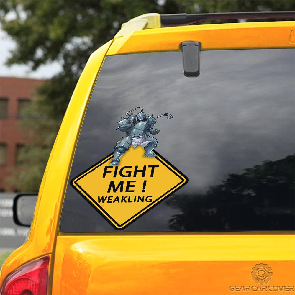 Fight Me Elric Alphonse Warning Car Sticker Custom Fullmetal Alchemist Anime Car Accessories - Gearcarcover - 3
