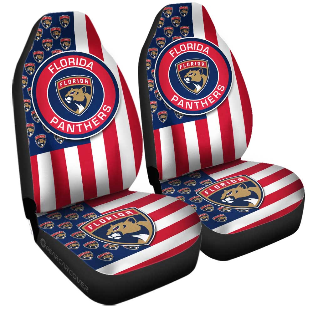 Florida Panthers Car Seat Covers Custom US Flag Style - Gearcarcover - 3