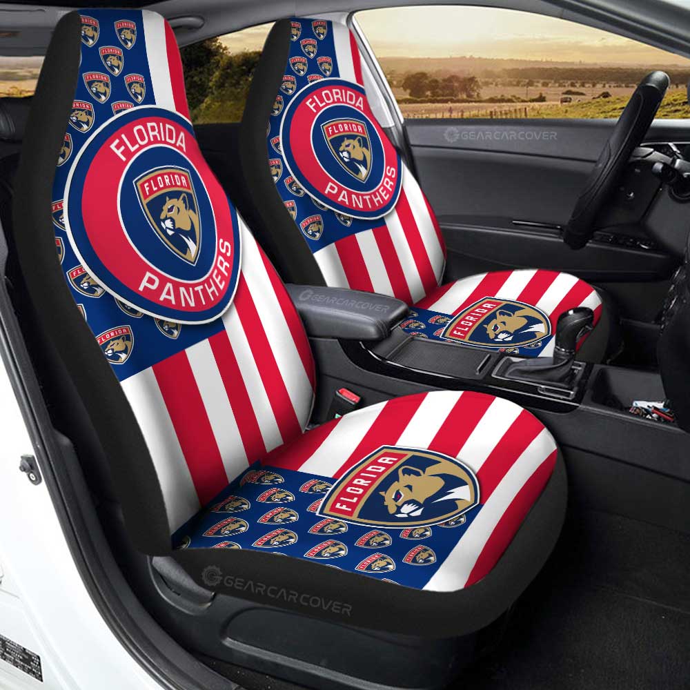 Florida Panthers Car Seat Covers Custom US Flag Style - Gearcarcover - 1