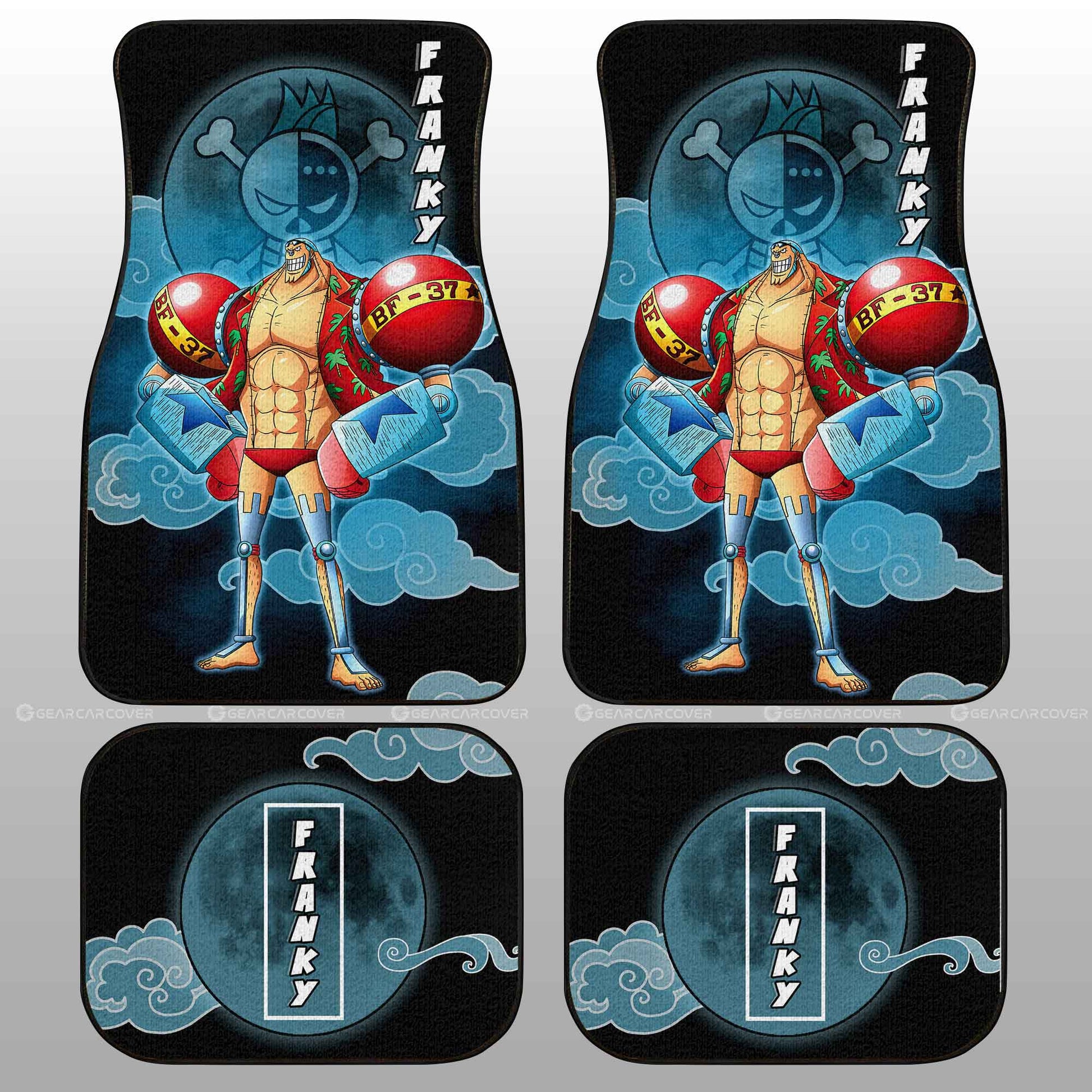 Franky Car Floor Mats Custom Anime One Piece Car Accessories For Anime Fans - Gearcarcover - 2