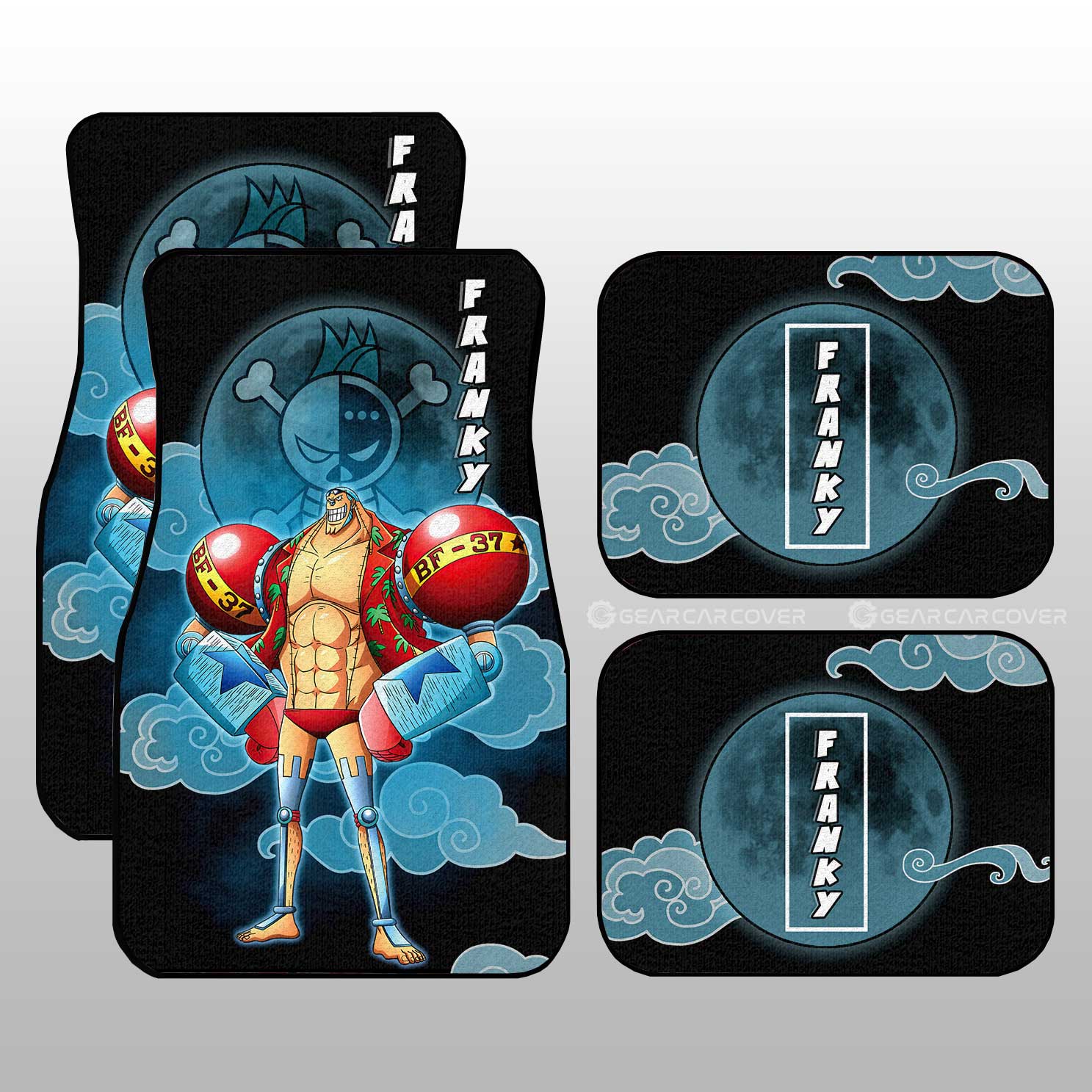 Franky Car Floor Mats Custom Anime One Piece Car Accessories For Anime Fans - Gearcarcover - 1