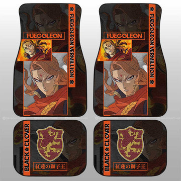 Fuegoleon Vermillion Car Seat Covers Custom Black Clover Anime - Gearcarcover - 1