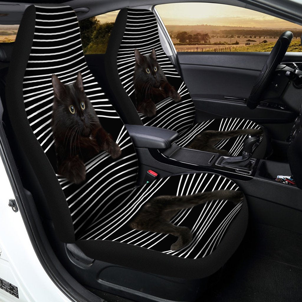 Funny Black Cat Car Seat Covers Custom Black Cat Car Accessories For Cat Lovers - Gearcarcover - 3