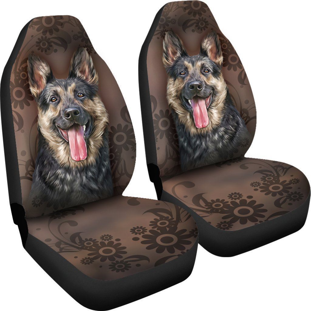 Funny Face German Shepherd Car Seat Covers Custom Car Accessories - Gearcarcover - 4