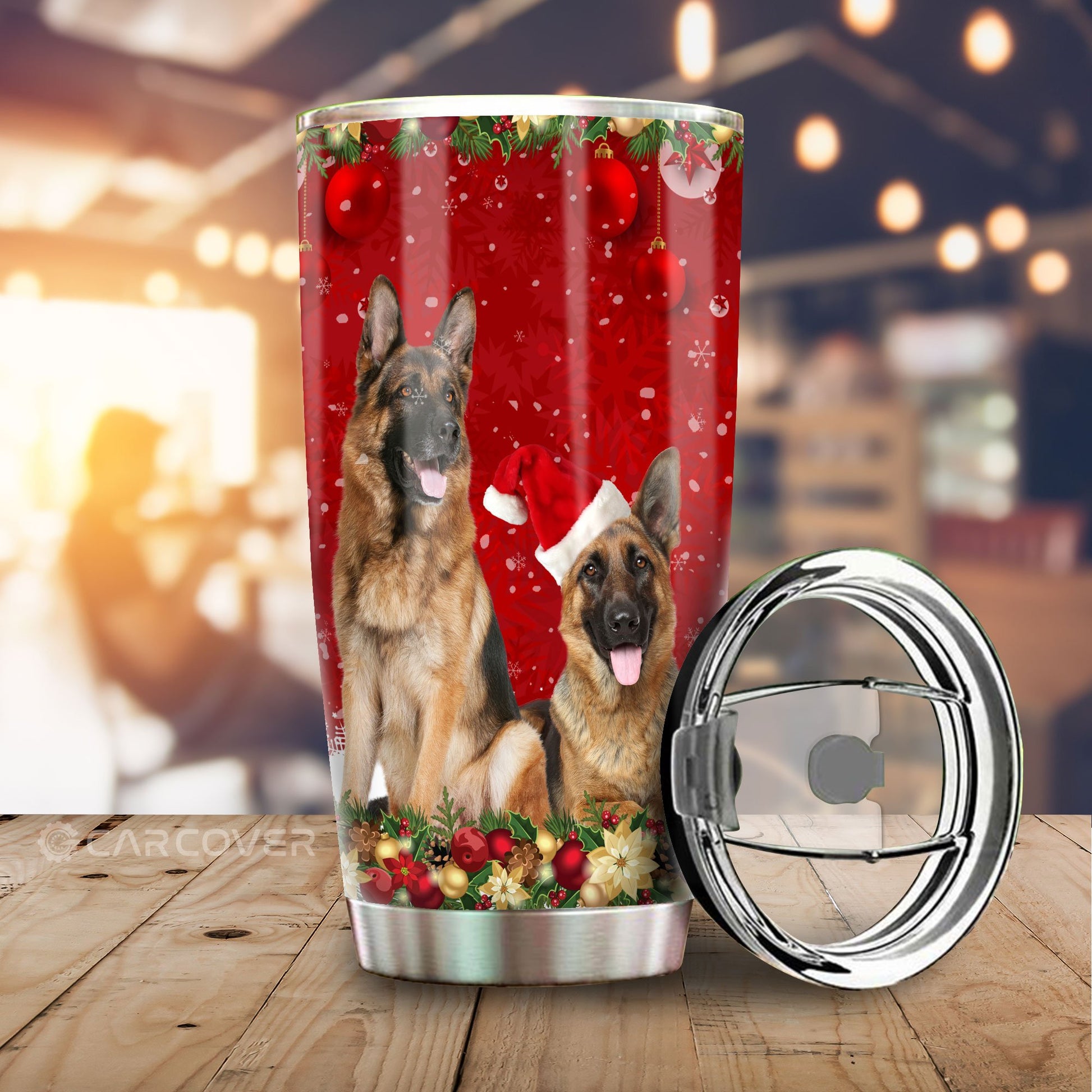 German Shepherds Tumbler Cup Custom Christmas Car Accessories For Dog Lovers - Gearcarcover - 2