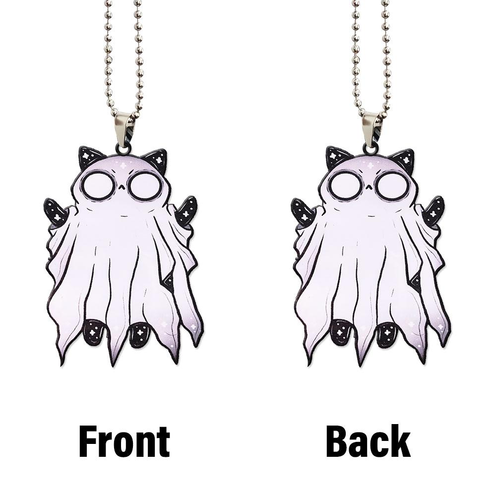 Ghost Kitty Halloween Ornament Custom Car Accessories - Gearcarcover - 4