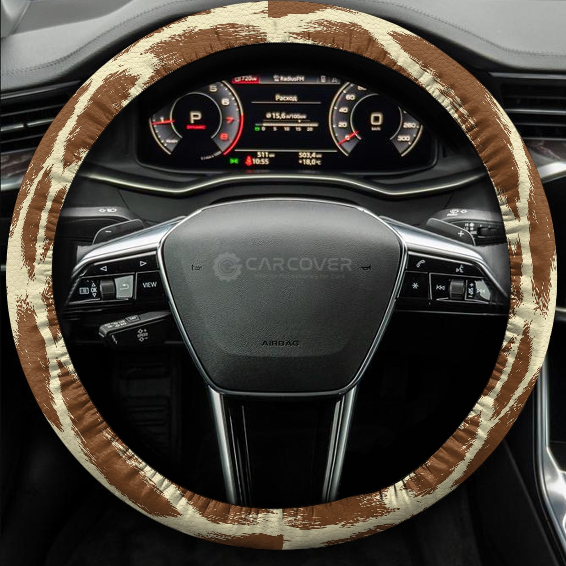 Giraffe Steering Wheel Cover Custom Animal Skin Printed Car Interior Accessories - Gearcarcover - 4