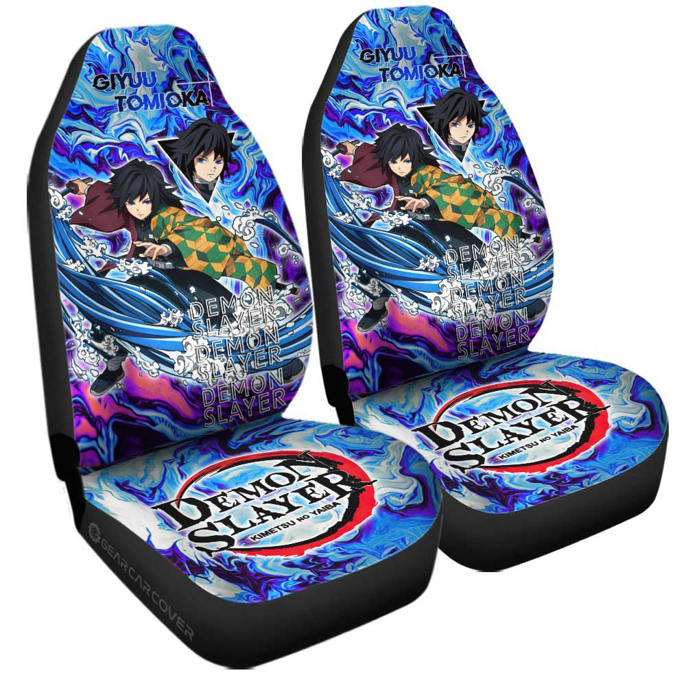 Giyuu Tomioka Car Seat Covers Custom Demon Slayer Car Accessories For Fans - Gearcarcover - 3