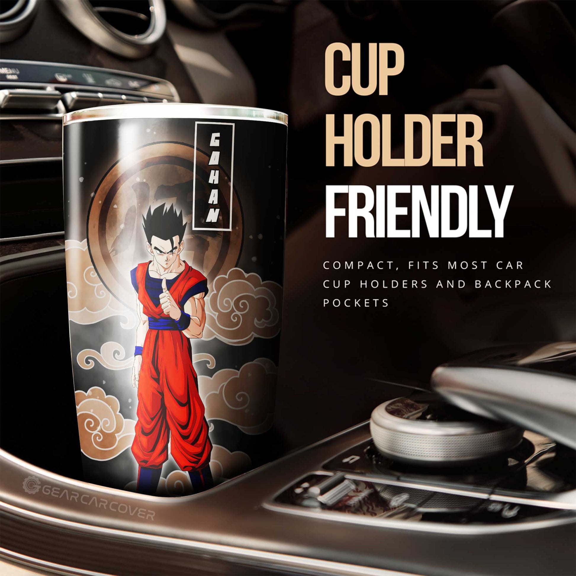 Gohan Tumbler Cup Custom Anime Dragon Ball Car Accessories - Gearcarcover - 2