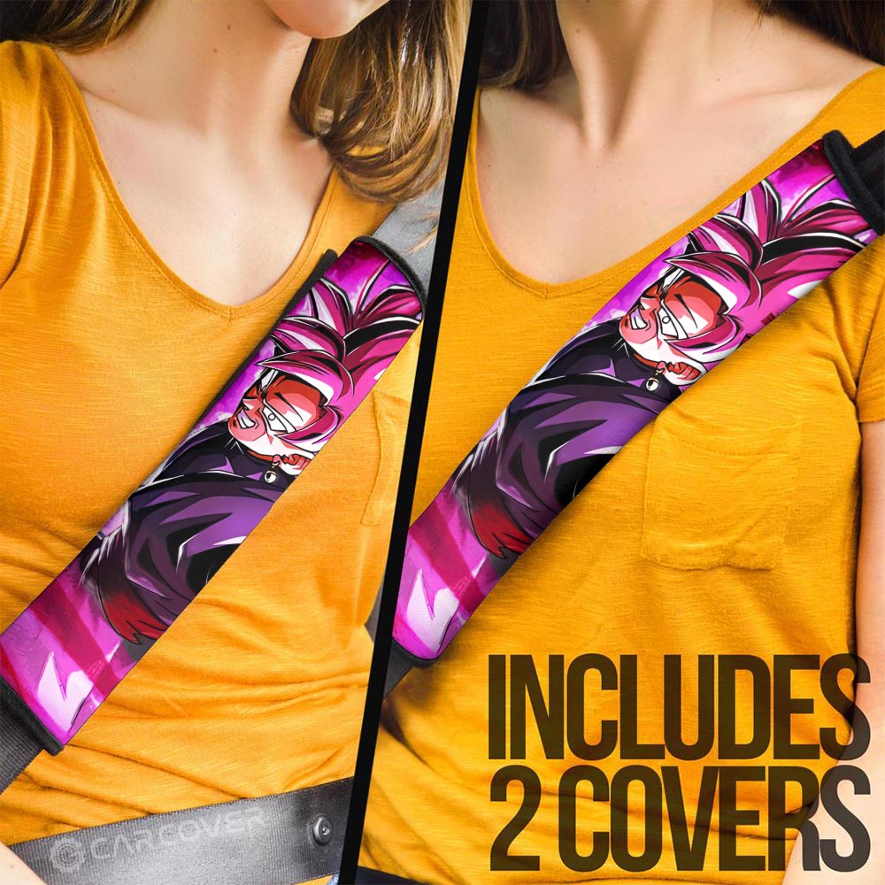 Goku Black Rose Seat Belt Covers Custom Dragon Ball Anime Car Accessories - Gearcarcover - 3