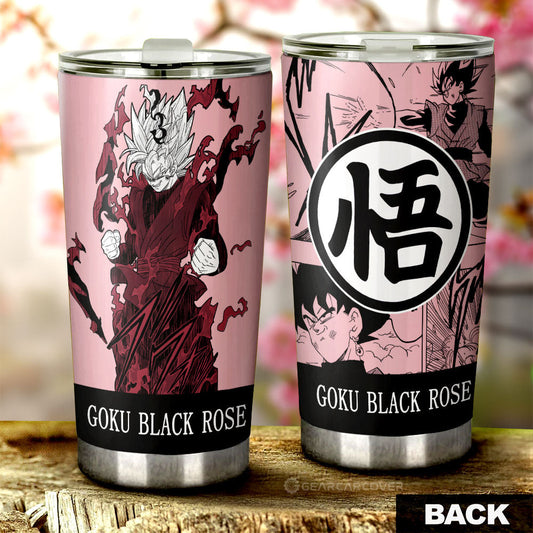 Goku Black Rose Tumbler Cup Custom Dragon Ball Anime Manga Color Style - Gearcarcover - 1